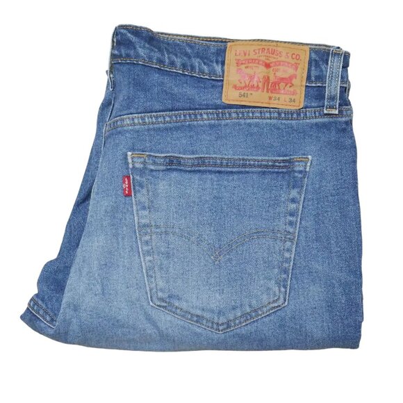 Levis 541 Athletic Fit Jeans Men's Size 34x34 Tapered Leg Stretch Dark Wash EUC - Picture 5 of 8